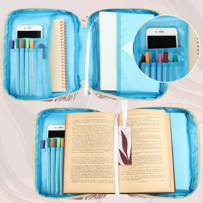 Laumoi Bible Cover Case for Women 10'' Leaf Bible Holder Case Large Religious Carrying Bag for Women Study Christian Book Gift (Boho Style) - style: Boho Style