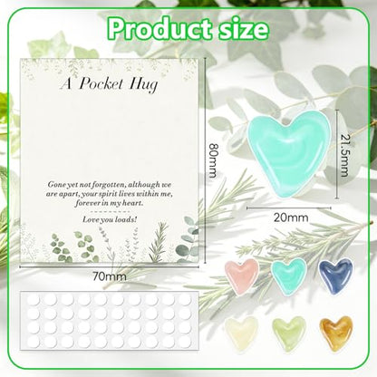 36pcs Funeral Favors Set, Pocket Hug Token Bulk With Mini Heart Worry Stones, Pocket Hug Card | Greeting Cards Relationship Encouragement Gifts for Friends, Colleagues, Family, Celebration of Life - color: Hearts