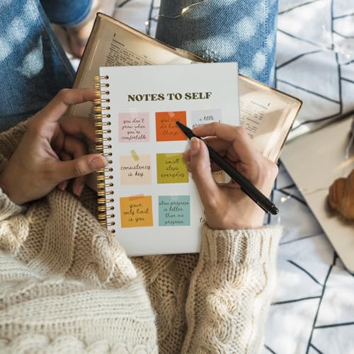 Note to Self Mental Health Journal, Inspirational Spiral Notebook, Motivational Positivity Journal, Inspirational Journal for Women, Positive Affirmations Quote Hardcover Notebooks 5.5x8.3 - color: Notes to self