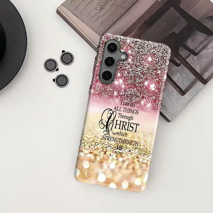 Compatible with Samsung Galaxy S26 5G Case,Case for Samsung Galaxy S26 Double-Layer Full Body Drop Protection,Diamonds Glitter,Bible Verse Philippians 4:13 - color: Diamonds Glitter,Bible Verse 4:13, size: S26