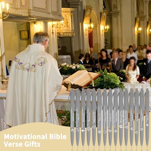 15 Pcs Bible Pens Christian Pen, Bible Verse Pens with ST Nip - color: Grey