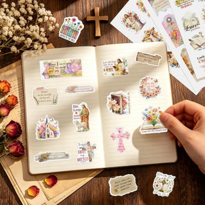 650Pcs+ Bible Sticker Book 48 Sheets Christian Jesus Sticker for journaling