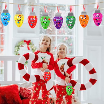 Funrous 48 Sets Christmas Crafts Bulk Colorful Lights Bulbs Paper Crafts - style: Colorful Lights