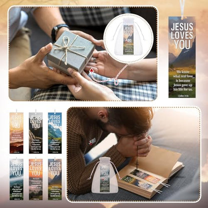 Supervitae 12 Set Jesus Loves You Bookmark Pin 1 John 3:16 Christian Gift - style: Jesus Love You