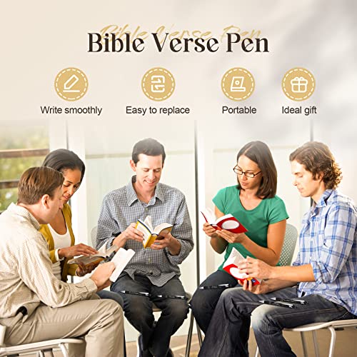 Teling 20 Pcs Christian Engraved Pens with Bible Verse Black Ink