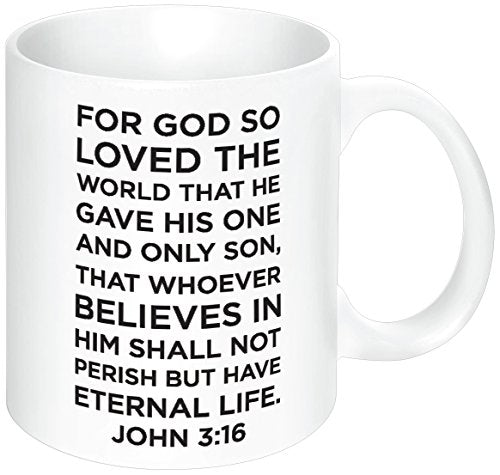Divinity Boutique Words 2 Live By Ceramic Mug, John 3:16, For God So Loved The World.., Multicolor - color: John 3:16