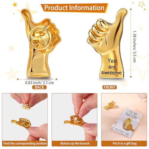 Tondiamo Employee Appreciation Gifts Thumbs up Pins with Cards