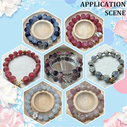 300Pcs 8mm Frosted Glass Beads for Bracelet Making Kit - color: Frosted
