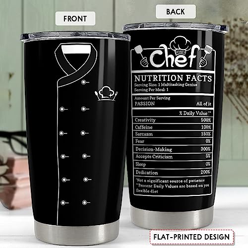 Gifts for Women Men Chef Tumbler 20oz Chef Stainless Steel Insulated Tumblers Coffee Travel Mug Cup Chefs Gifts for Birthday Christmas Cook Lovers Gift - color: Chef