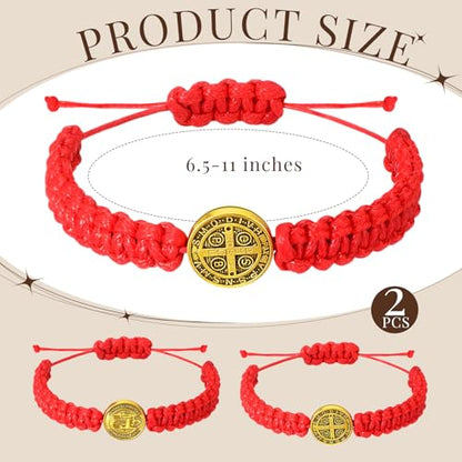 Fumete 2 Pcs Saint Benedict Medal - color: Red,Gold