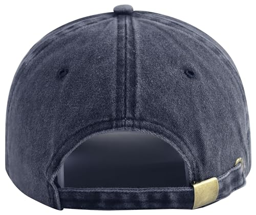 Cross Jesus Hats for Men Women, Adjustable Cotton Embroidered Christian Redeemed Baseball Cap - color: Navy