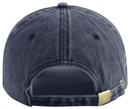 Cross Jesus Hats for Men Women, Adjustable Cotton Embroidered Christian Redeemed Baseball Cap - color: Navy