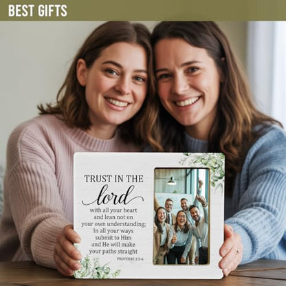 Christian Gifts Picture Frame for Faith, Trust in the Lord Gifts Picture Frame for Women Men - color: Trust