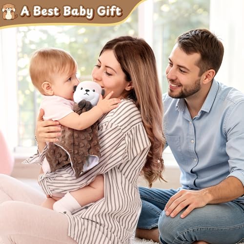 Loveys for Babies, Brown Prayer Otter Baby Security Blanket - color: Brown Otter