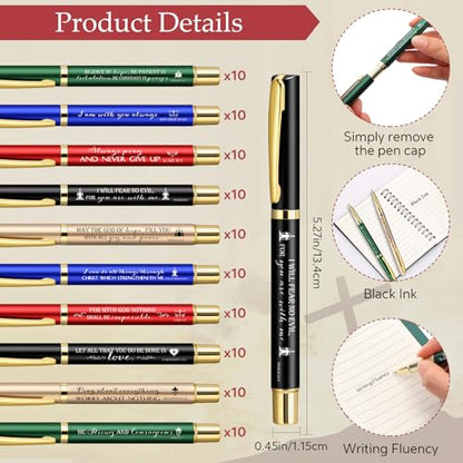 Kosiz 200 Pcs/100 Set Christian Gift Bulk Spiral Notebook and Pen, 5 Color - color: Multicolor
