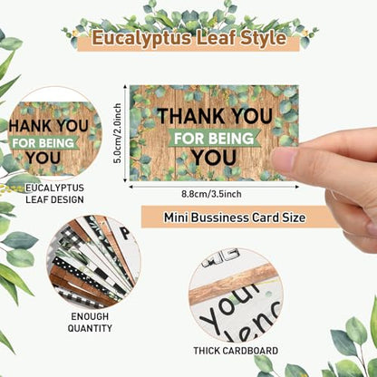 Outus 120 Pcs Motivational Encouragement Inspirational Card Boho Rainbow - style: Eucalyptus Leaf