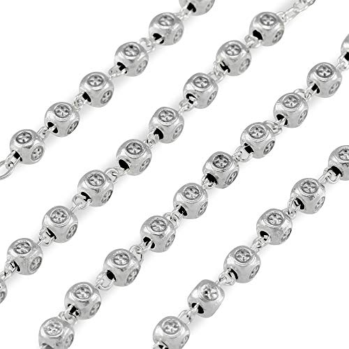 Catholic Rosary Beads with Metal Keepsake Gift Box Set - color: Lady of Guadalupe Cube Beads