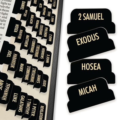 90 Christian Bible Tabs for Women, Men, and Kids - Black Version - color: Black