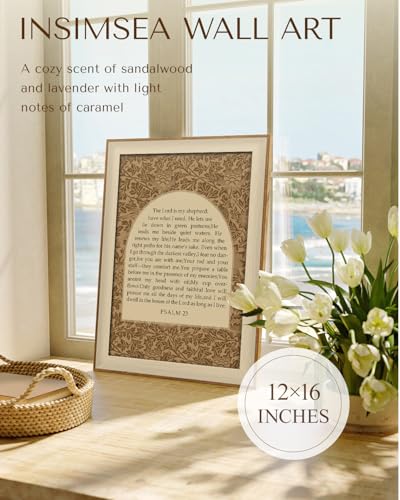 InSimSea Framed Christian Wall Art 12x16 Psalm 23 Bible Verse Prints Art - color: PSALM 23, size: 12"L x 16"W