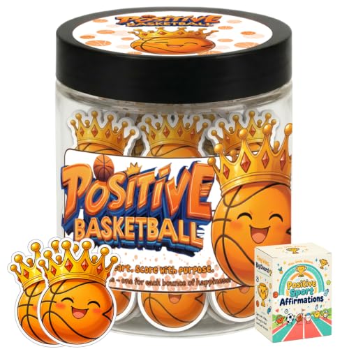 Positive Basketball Jar With 60 Affirmation Cards, Emotional Support Basketball, Basketball Gift For Teen Boys Girls And Men, Coach, Stocking Stuffers For Teen Boys - color: Positive Basketball