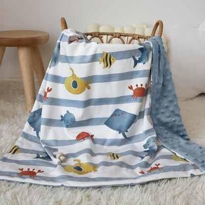 Fleece Baby Blankets for Girls & Boys, Infant Toddler Blanket - color: Blue Ocean
