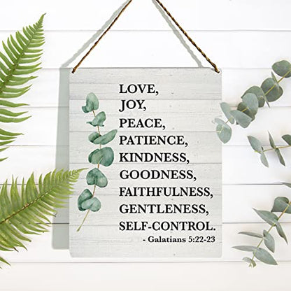 KongMoTree Fruit of the Spirit Wall Art Sign, Fruit of the Spirit Sign, Bible Verse Sign, Farmhouse Scripture Wall Decor, Galatians 5:22-23, Christian Gifts, 8x10 Inches - color: Galatians 5:22-23.