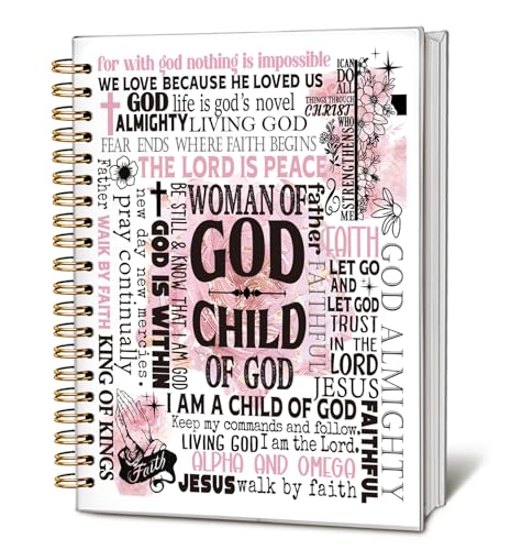 Pink Christian Notebook, Child of God Christian Journal for Women - color: God
