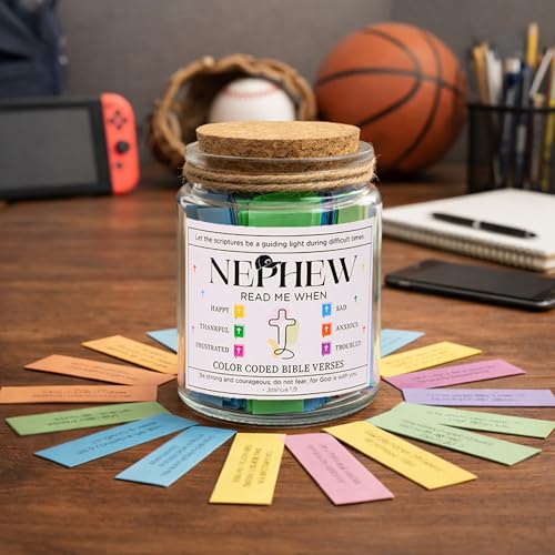 Bible Verse Jar for Nephew – 92 Strength Scriptures - color: Bible For Nephew