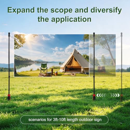 6.5FT Outdoor Banner Stand ,Adjustable Banner Pole with 2 Stakes