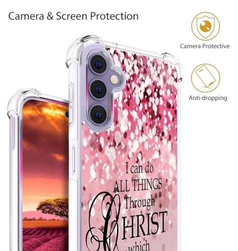 for Samsung Galaxy S24 & S25 Case - Pink Bible Verses - color: Pink Bible Verses, size: Galaxy S24 & S25