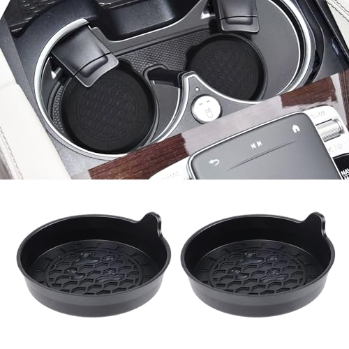 Amooca 2-Pack Spill-Proof Cup Coasters Non-Slip Car Cup Holder Inserts - color: Black, size: 2 pack