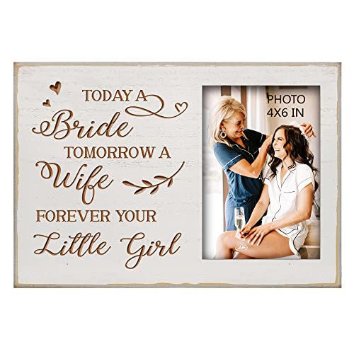 Yudarte Mother of the Bride Gifts from daughter - Engraved Picture Frame 4x6 Inches for Wedding, Engagement,Bridal Shower - Today A Bride,Tomorrow A Wife,Forever Your Little Girl - color: bride parents