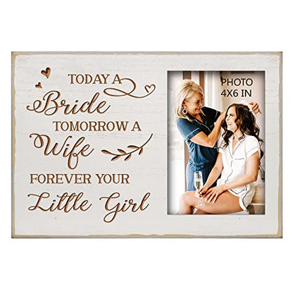 Yudarte Mother of the Bride Gifts from daughter - Engraved Picture Frame 4x6 Inches for Wedding, Engagement,Bridal Shower - Today A Bride,Tomorrow A Wife,Forever Your Little Girl - color: bride parents