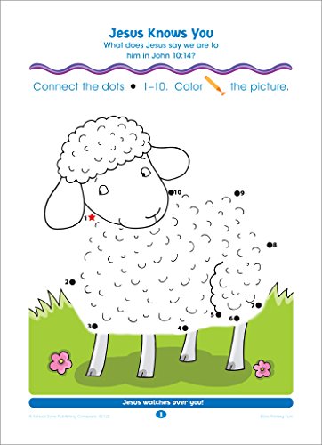 School Zone Bible Dot-to-Dots! Numbers 1-25 Workbook: 32 Pages, Preschool, Kindergarten, Christian Scripture, Old & New Testament, Connect the Dots, Ages 3 to 6