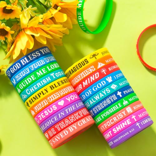 20 Pcs Bible Verse Bracelets Christian Wristbands - color: Fresh C-20P
