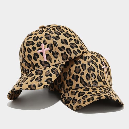 Quanhaigou Baseball Cap Dad Hat Adjustable Fashion Hats for Men Women Polo Trucker Unisex Style Headwear - color: Cross Leopard