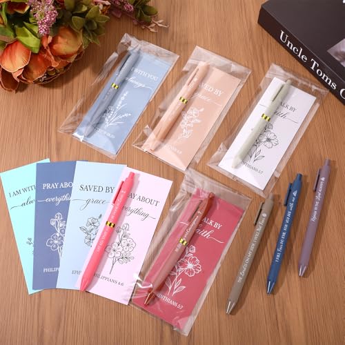96 Pcs Bible Verse Pens With Bookmarks Scripture Christian Pens Bulk Motivational Inspirational Pen Ballpoint Religious Quote Christian Gifts Bulk For Women Men Pastor Coworker Employee Teacher Nurse