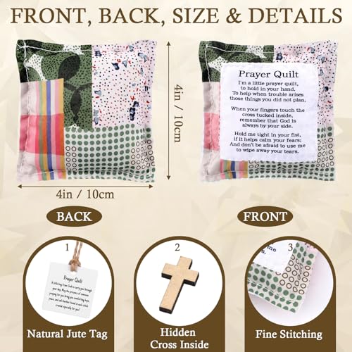 Redbaker 6 Pack Mini Pocket Prayer Quilt with Cross Inside Gift Set