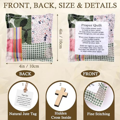Redbaker 6 Pack Mini Pocket Prayer Quilt with Cross Inside Gift Set