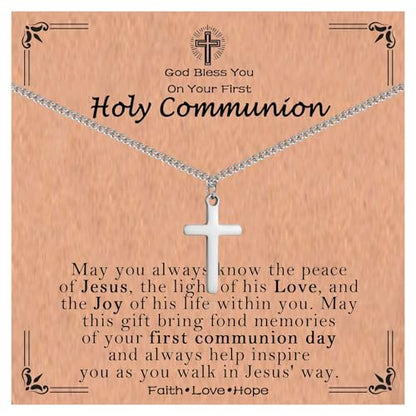 Cross Necklace for Boys Kids Christian Catholic Religious Gifts - color: Communion -Boys