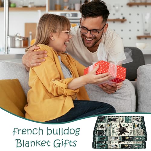 Wxiben French Bulldog Gifts for Women - French Bulldogs Blanket for Dog Lovers/Owners Frenchie Mom Gift Frenchie Birthday Throw Blanket for Home Sofa Couch Bed 60x50in - color: Frenchie