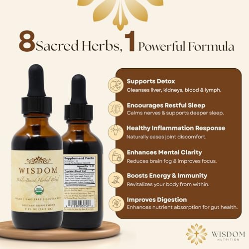 Organic Turmeric, Frankincense and Myrrh – Herbal Supplement Blend for Energy, Detox, Focus, Immunity & Stress – Non-GMO Vegan Tonic with Milk Thistle – Wisdom Bible Based Blend – 2oz Liquid Drops - style: Pack of 3