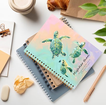 Christian Green Sea Turtle Notebook, Coastal Beach Psalm 93:4 Bible Journal for Women, Sea Turtle Lovers Gifts, Ocean Religious Spiral Notebook Journal 5.5x8.3 - color: Color 20