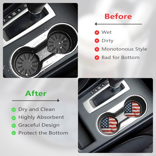 Ceramic Car Cup Coasters 2PCS - Flag - color: Flag