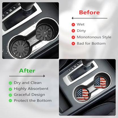 Ceramic Car Cup Coasters 2PCS - Flag - color: Flag