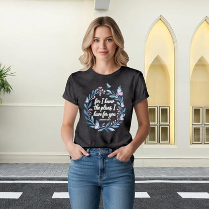 LBP Womens Christian Wildflowers Shirts Grow in Grace Shirt Bible Verse Faith-Based Tee Tops - color: Grey1, size: Small