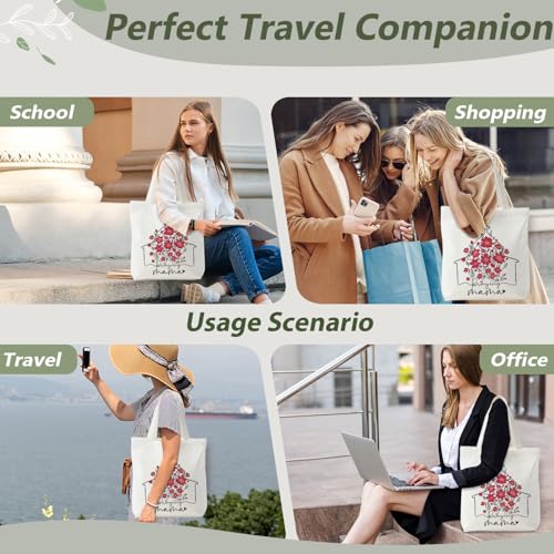 Tote Bag for Women,Shoulder Bag for Work Beach Travel and Shopping Grocery Jesus FBD - color: Christian Floral Church