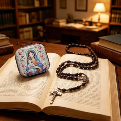Catholic Rosary Beads, Rosarios Cross Pendant Decorative Prayer Box - color: Style-1