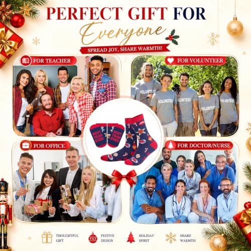 Glitopper 12 Pairs Best Team Ever Gift Socks Bulk - color: Navy Blue & Red, style: Team
