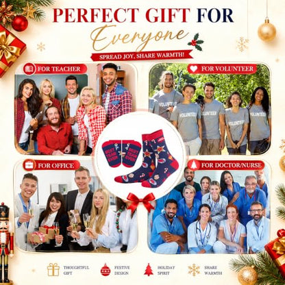 Glitopper 12 Pairs Best Team Ever Gift Socks Bulk - color: Navy Blue & Red, style: Team